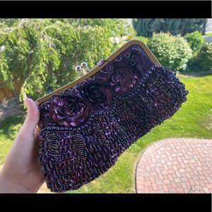 Purple Flower Gemmed Bag